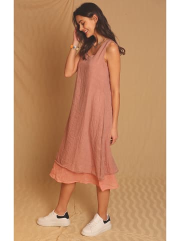Le Jardin du Lin Leinen-Kleid in Rosa