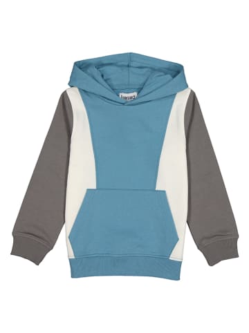 lamino Hoodie grijs/lichtblauw/wit