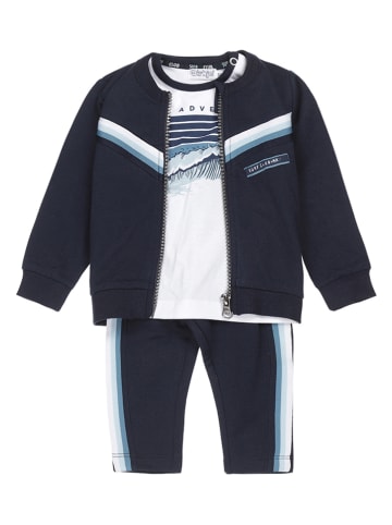 Dirkje 3-delige outfit donkerblauw/wit