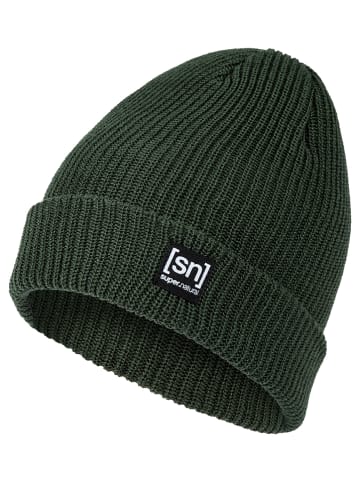 super.natural Beanie "Merino" donkergroen