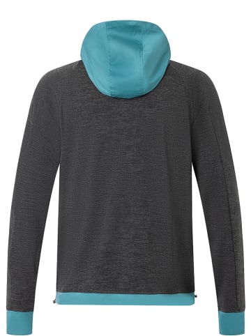 super.natural Fleece vest "Adventure" antraciet/turquoise