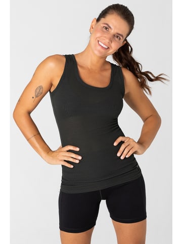 super.natural Top sportowy "Rib" w kolorze antracytowym