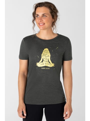 super.natural Shirt "Be Happy" antraciet