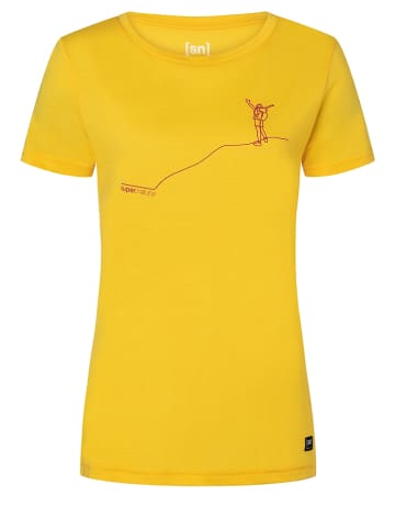 super.natural Shirt "Happy on the top" geel