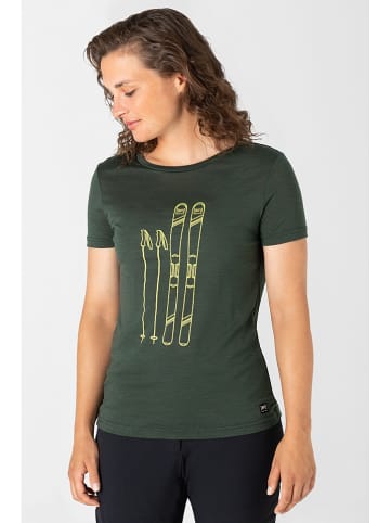 super.natural Shirt "Skiing" donkergroen