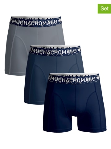 Muchachomalo 3-delige set: boxershorts grijs/donkerblauw/blauw