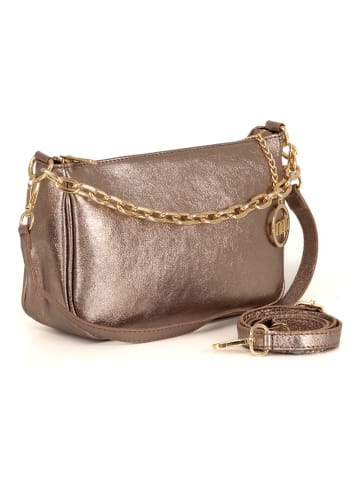 Mia Tomazzi Leder-Schultertasche "Aretusa" in Braun - (B)29 x (H)17 x (T)6 cm