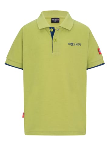 Trollkids Funkcyjna koszulka polo "Bergen XT" w kolorze zielonym