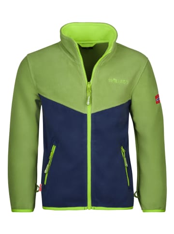 Trollkids Fleece vest "Oppdal" groen/donkerblauw