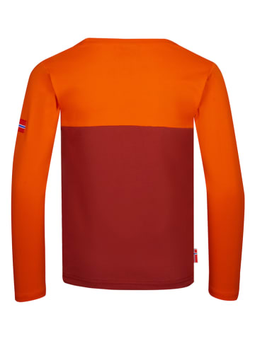 Trollkids Koszulka funkcyjna "Bergen" w kolorze pomarańczowo-bordowym