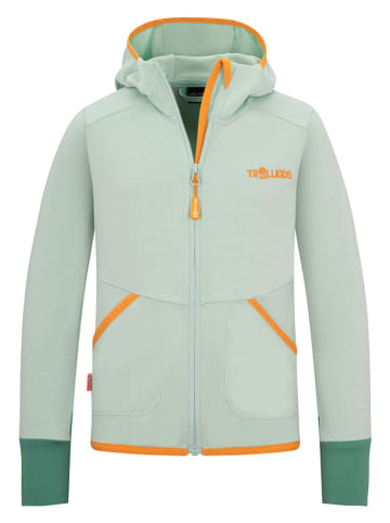 Trollkids Fleece vest "Saltfjord" lichtgroen/groen