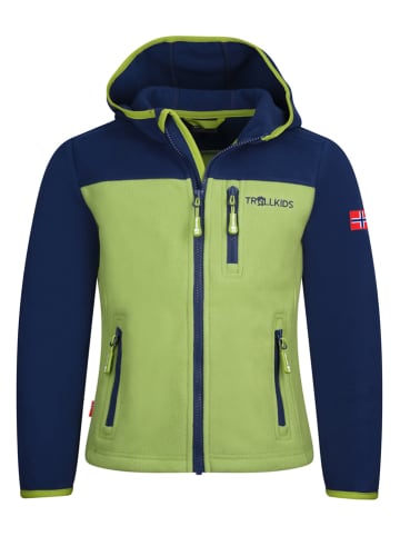 Trollkids Fleecejacke "Stavanger" in Dunkelblau/ Grün