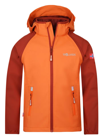 Trollkids Zipp-Off-Softshelljacke "Rondane" in Orange/ Bordeaux