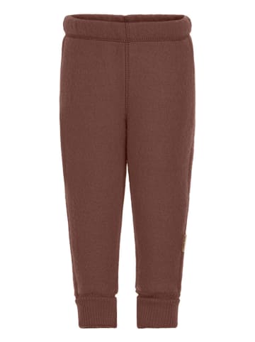 mikk-line Spodnie wełniane w kolorze brązowym
