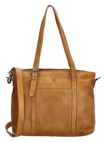 HIDE & STITCHES Mustard Leather Purse - 33 x 26 x 12 cm