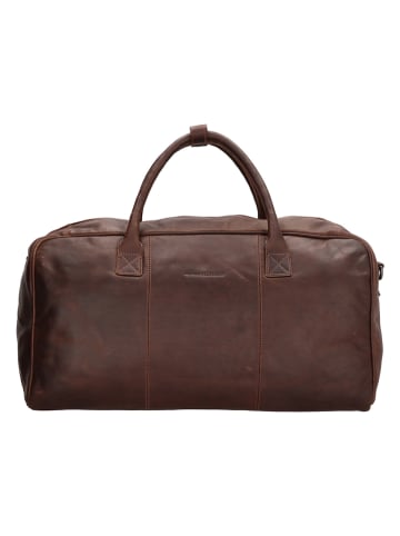 HIDE & STITCHES Leder-Weekender in Braun - (B)54 x (H)32 x (T)21 cm