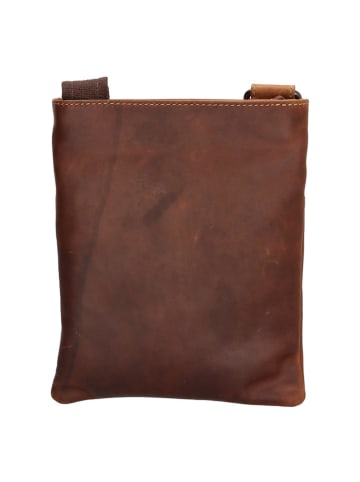 HIDE & STITCHES Leder-Umhängetasche in Hellbraun - (B)18 x (H)22 x (T)4 cm