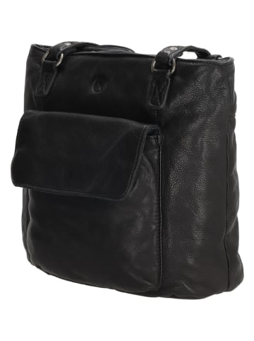 HIDE & STITCHES Leren rugzak zwart - (B)26,5 x (H)23 x (D)10 cm
