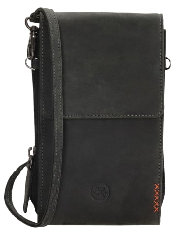 HIDE & STITCHES Skórzana torebka w kolorze czarnym na telefon - 20 x 11 x 3 cm