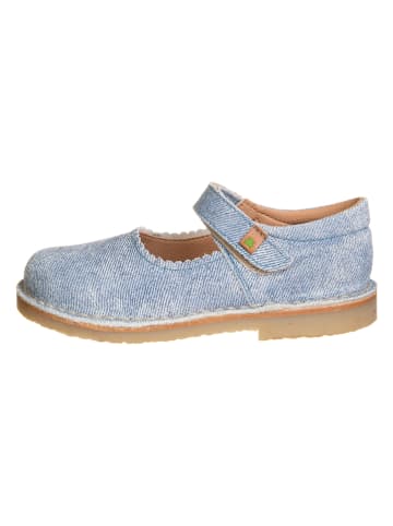 El Naturalista Leder-Spangenballerinas "Nashville" in Hellblau