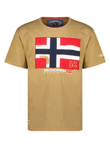 Geographical Norway Koszulka w kolorze jasnobrązowym