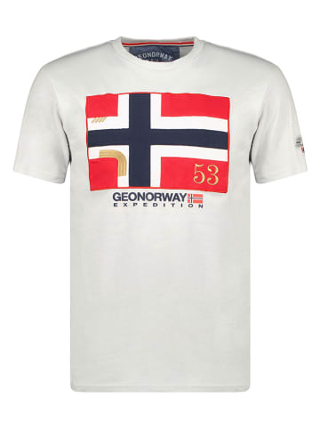 Geographical Norway Koszulka w kolorze jasnoszarym