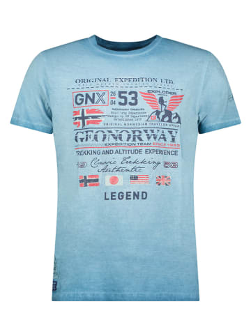 Geographical Norway Shirt in Hellblau