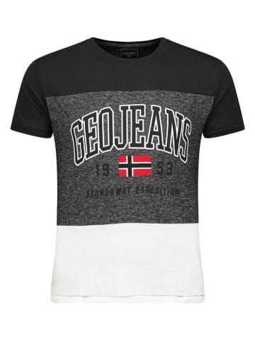 Geographical Norway Shirt in Schwarz/ Weiß