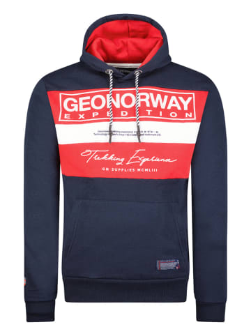 Geographical Norway Bluza w kolorze granatowo-czerwonym