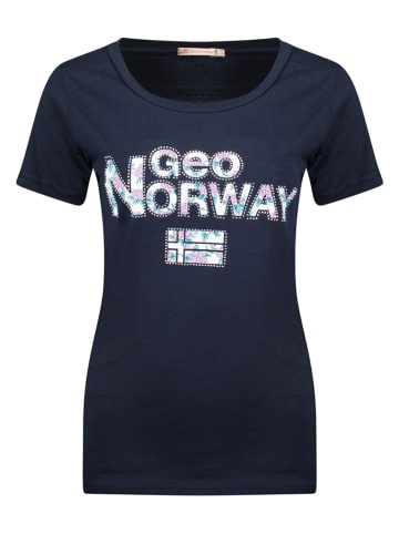 Geographical Norway Koszulka "Jiliane" w kolorze granatowym