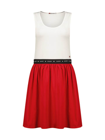 Geographical Norway Sukienka "Jodia" w kolorze biało-czerwonym