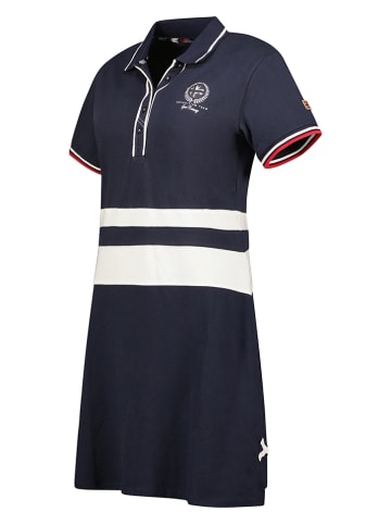 Geographical Norway Sukienka polo "Kyliane" w kolorze granatowo-białym