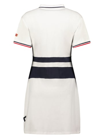 Geographical Norway Sukienka polo "Kyliane" w kolorze biało-granatowym