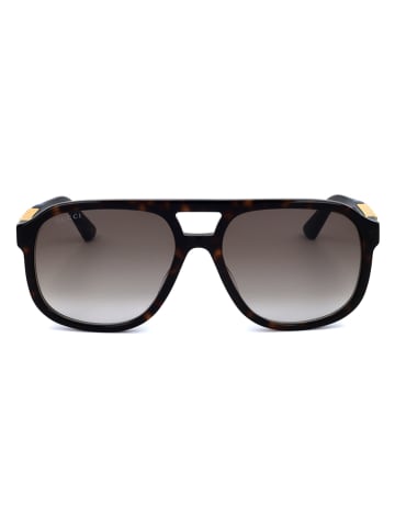 Gucci Okulary przeciwsłoneczne unisex w kolorze ciemnobrązowym