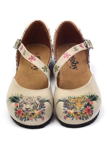 Goby Ballerina's met bandje beige/meerkleurig