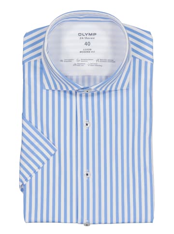 OLYMP Koszula - Modern fit - w kolorze błękitno-białym