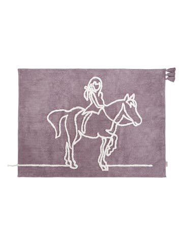 Minividuals Tapijt "Meisje met Paard" lichtroze - (L)170 x (B)120 cm