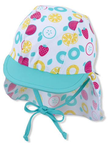 Sterntaler Pet met klep met nekbescherming wit