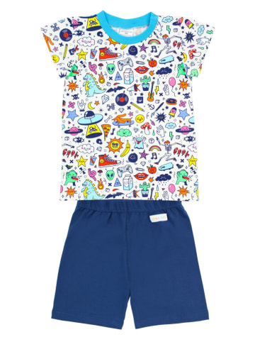 Babauba Pyjama donkerblauw/wit/meerkleurig