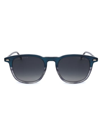 Hugo Boss Damskie okulary przeciwsłoneczne w kolorze srebrno-granatowym