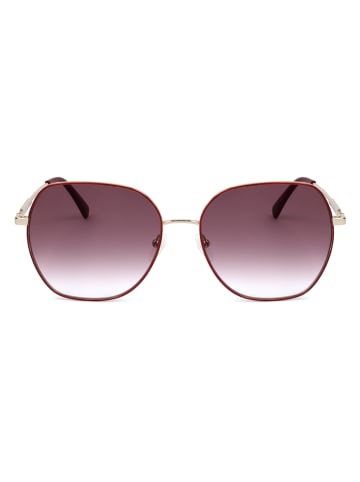 Longchamp Damen-Sonnenbrille in Gold/ Bordeaux-Lila