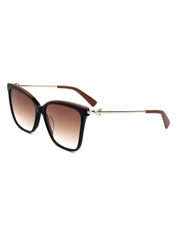 Longchamp Damen-Sonnenbrille in Schwarz/ Gold