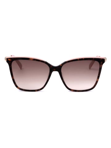 Longchamp Damskie okulary przeciwsłoneczne w kolorze ciemnobrązowo-jasnoróżowym