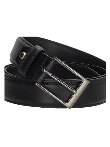 HIDE & STITCHES Leren riem zwart