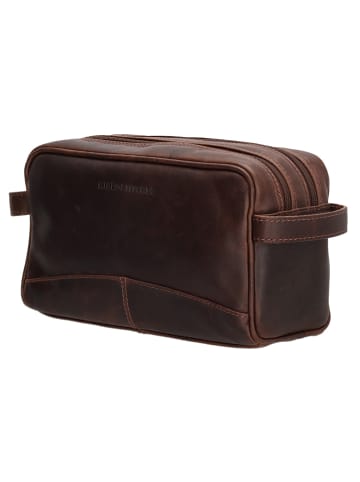 HIDE & STITCHES Leder-Kosmetiktasche in Barun - (B)25 x (H)15 x (T)8,5 cm