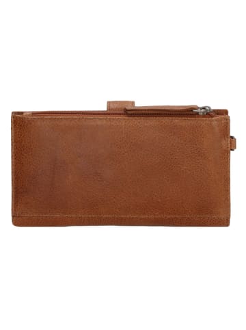 HIDE & STITCHES Skórzany portfel w kolorze jasnobrązowym - 18 x 10 x 2 cm