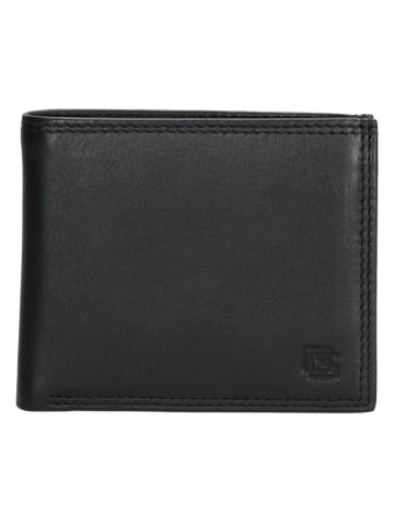 GIO GINI Leren portemonnee zwart - (B)10,5 x (H)9 x (D)1,5 cm