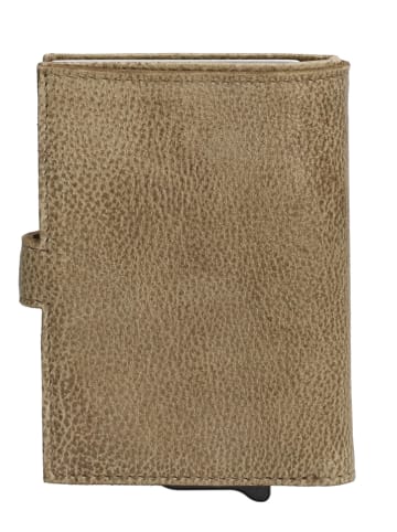 HIDE & STITCHES Leder-Geldbörse in Beige - (B)7,2 x (H)10 x (T)1,5 cm