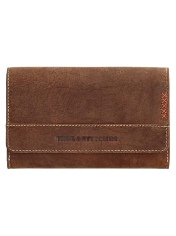 HIDE & STITCHES Skórzany portfel w kolorze jasnobrązowym - 16 x 8 x 3 cm