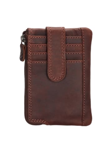 HIDE & STITCHES Leren sleuteletui bruin - (B)12 x (H)8 x (D)1 cm